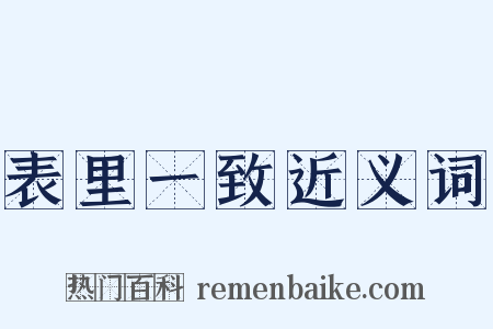 表里一致近义词是什么意思的图片